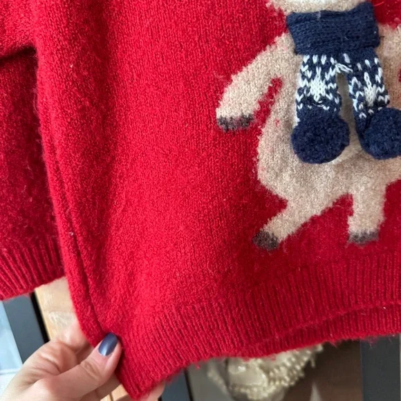 Zara Kids reindeer wool sweater crewneck 3D intarsia toddler girl boy Christmas - Picture 8 of 8